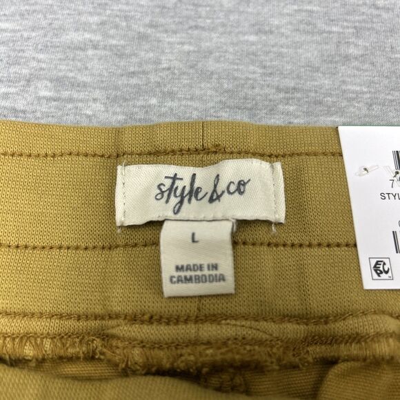 Style & Co Jogger Mid-Rise Comfort Waist Size Large Barley Brown - Picture 10 of 14